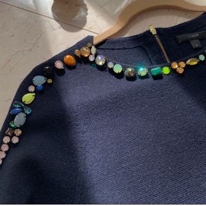❤️... Jcrew Blue Crystal Embellished Knit Top